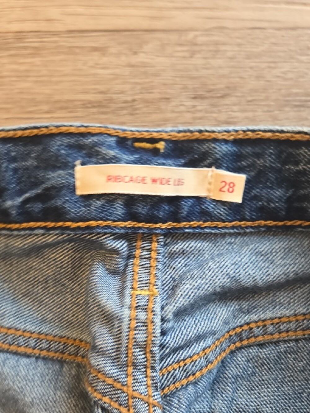Womens Dark Blue Levi's Wide-Leg Jeans - Picture 4 of 7